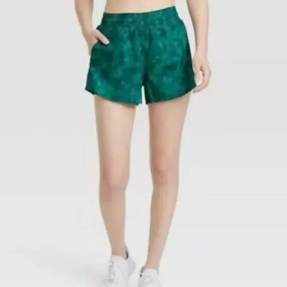 All In Motion Green Running Shorts with Liner Large